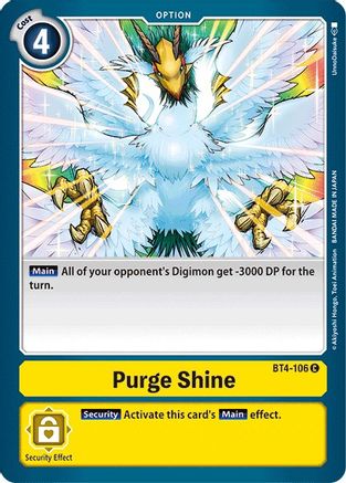 Purge Shine (BT4-106) - Great Legend - Premium Digimon Single from Bandai - Just $0.25! Shop now at Game Crave Tournament Store