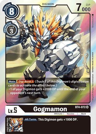 Gogmamon (BT4-072) - Great Legend Foil - Premium Digimon Single from Bandai - Just $5.22! Shop now at Game Crave Tournament Store