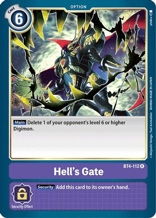 Hell's Gate (BT4-112) - Great Legend - Premium Digimon Single from Bandai - Just $0.08! Shop now at Game Crave Tournament Store