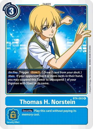 Thomas H. Norstein (BT4-093) - Great Legend - Premium Digimon Single from Bandai - Just $0.08! Shop now at Game Crave Tournament Store