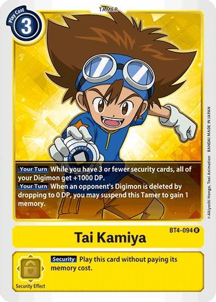 Tai Kamiya (BT4-094) - Great Legend - Premium Digimon Single from Bandai - Just $0.25! Shop now at Game Crave Tournament Store