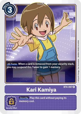 Kari Kamiya (BT4-097) - Great Legend - Premium Digimon Single from Bandai - Just $0.28! Shop now at Game Crave Tournament Store