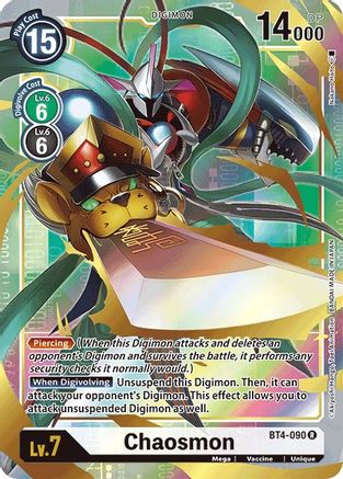 Chaosmon (Alternate Art) (BT4-090) - Great Legend Foil - Premium Digimon Single from Bandai - Just $0.50! Shop now at Game Crave Tournament Store