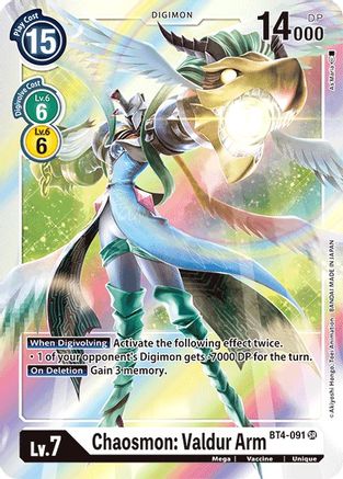 Chaosmon: Valdur Arm (BT4-091) - Great Legend Foil - Premium Digimon Single from Bandai - Just $0.32! Shop now at Game Crave Tournament Store