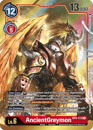 AncientGreymon (Alternate Art) (BT4-113) - Great Legend Foil - Premium Digimon Single from Bandai - Just $7.06! Shop now at Game Crave Tournament Store