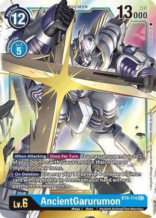 AncientGarurumon (BT4-114) - Great Legend Foil - Premium Digimon Single from Bandai - Just $3.73! Shop now at Game Crave Tournament Store