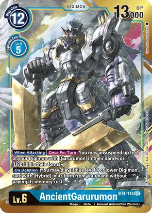 AncientGarurumon (Alternate Art) (BT4-114) - Great Legend Foil - Premium Digimon Single from Bandai - Just $1.54! Shop now at Game Crave Tournament Store