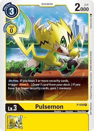 Pulsemon - P-028 (P-028) - Digimon Promotion Cards - Premium Digimon Single from Bandai - Just $0.29! Shop now at Game Crave Tournament Store