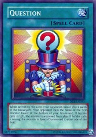 Question (DR1-EN053) - Dark Revelation Volume 1 Unlimited - Premium Yugioh Single from Konami - Just $1.46! Shop now at Game Crave Tournament Store