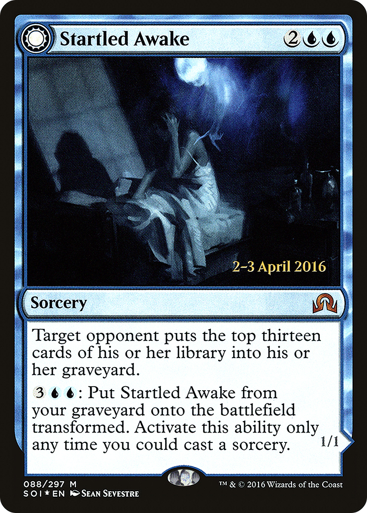 Startled Awake // Persistent Nightmare (PSOI-88S) - Shadows over Innistrad Promos: (Double Faced Transform) Foil - Premium MTG Single from Wizards of the Coast - Just $3.31! Shop now at Game Crave Tournament Store