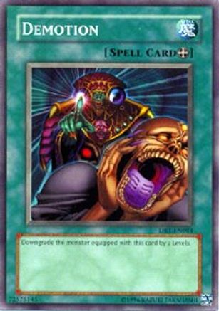 Demotion (DR1-EN084) - Dark Revelation Volume 1 Unlimited - Premium Yugioh Single from Konami - Just $0.26! Shop now at Game Crave Tournament Store