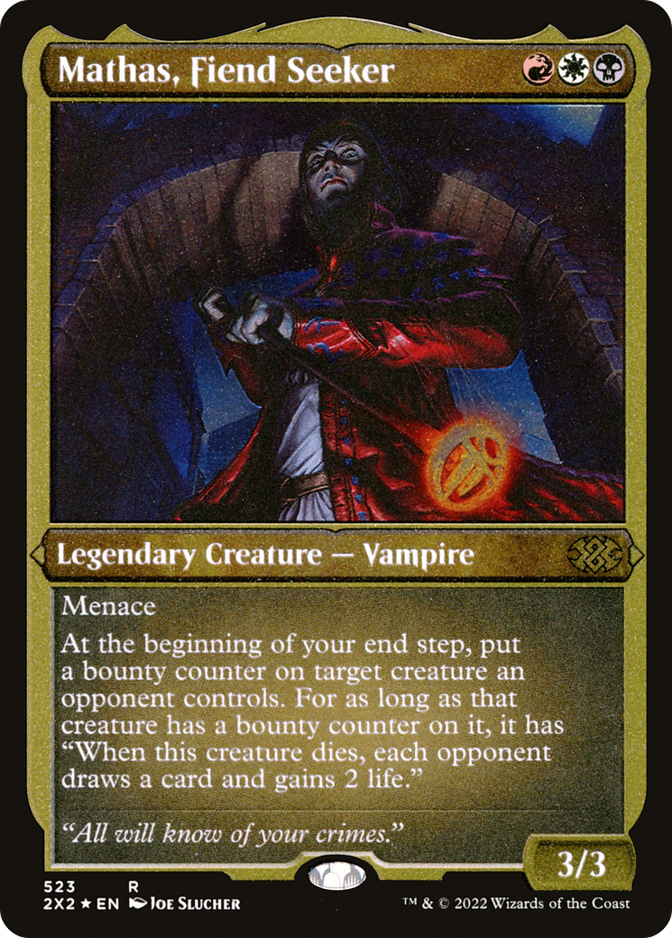 Mathas, Fiend Seeker (2X2-523) - Double Masters 2022 Etched Foil - Premium MTG Single from Wizards of the Coast - Just $0.62! Shop now at Game Crave Tournament Store