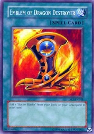 Emblem of Dragon Destroyer (DR1-EN145) - Dark Revelation Volume 1 Unlimited - Premium Yugioh Single from Konami - Just $0.55! Shop now at Game Crave Tournament Store