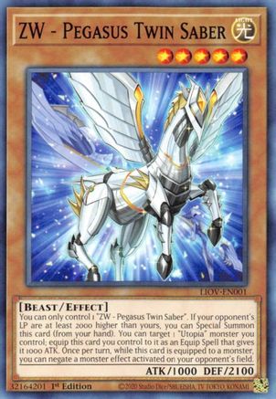 ZW - Pegasus Twin Saber (LIOV-EN001) - Lightning Overdrive 1st Edition - Premium Yugioh Single from Konami - Just $0.25! Shop now at Game Crave Tournament Store