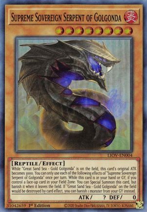 Supreme Sovereign Serpent of Golgonda (LIOV-EN004) - Lightning Overdrive 1st Edition - Premium Yugioh Single from Konami - Just $0.26! Shop now at Game Crave Tournament Store