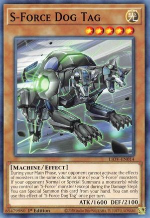 S-Force Dog Tag (LIOV-EN014) - Lightning Overdrive 1st Edition - Premium Yugioh Single from Konami - Just $0.25! Shop now at Game Crave Tournament Store