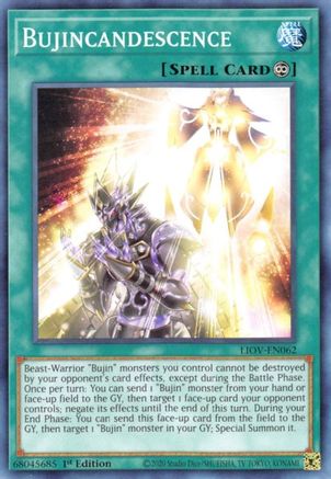 Bujincandescence (LIOV-EN062) - Lightning Overdrive 1st Edition - Premium Yugioh Single from Konami - Just $0.25! Shop now at Game Crave Tournament Store