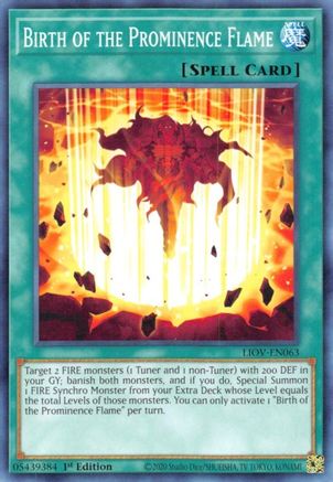 Birth of the Prominence Flame (LIOV-EN063) - Lightning Overdrive 1st Edition - Premium Yugioh Single from Konami - Just $0.25! Shop now at Game Crave Tournament Store