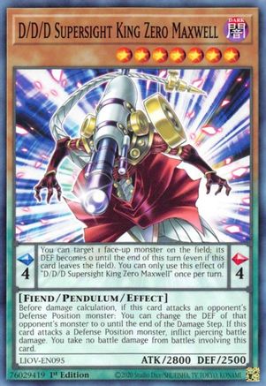 D/D/D Supersight King Zero Maxwell (LIOV-EN095) - Lightning Overdrive 1st Edition - Premium Yugioh Single from Konami - Just $0.25! Shop now at Game Crave Tournament Store
