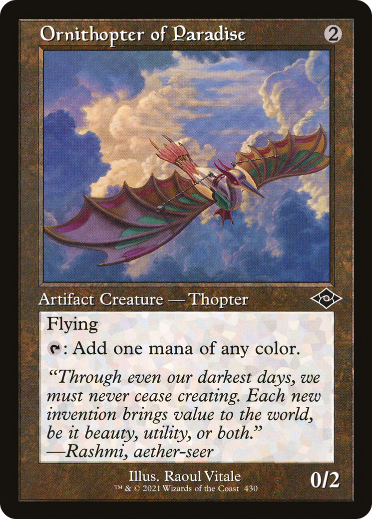 Ornithopter of Paradise (MH2-430) - Modern Horizons 2 - Premium MTG Single from Wizards of the Coast - Just $0.25! Shop now at Game Crave Tournament Store