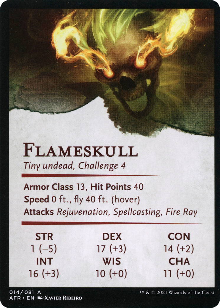 Flameskull // Flameskull (AAFR-014) - Adventures in the Forgotten Realms Art Series (Borderless) Foil - Premium MTG Single from Wizards of the Coast - Just $0! Shop now at Game Crave Tournament Store