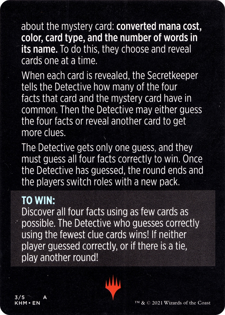 Booster Sleuth // Booster Sleuth (cont'd) (MKHM-003) - Kaldheim Minigames - Premium MTG Single from Wizards of the Coast - Just $0! Shop now at Game Crave Tournament Store