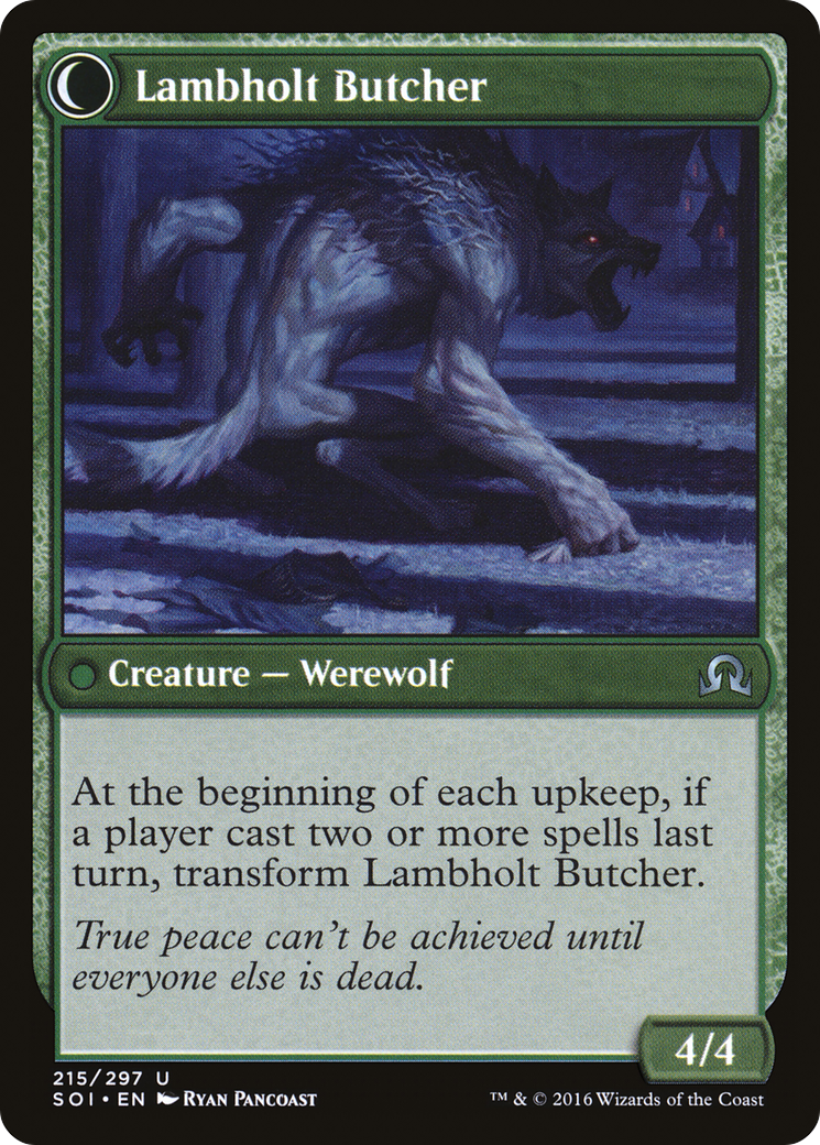 Lambholt Pacifist // Lambholt Butcher (SOI-215) - Shadows over Innistrad: (Double Faced Transform) Foil - Premium MTG Single from Wizards of the Coast - Just $0.50! Shop now at Game Crave Tournament Store