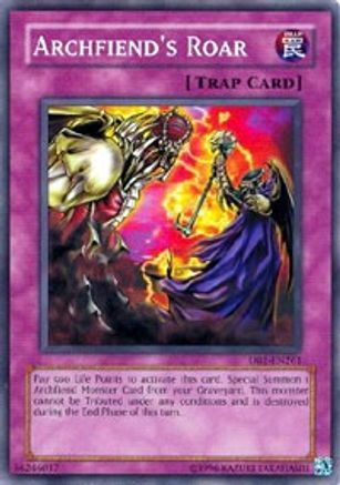 Archfiend's Roar (DR1-EN261) - Dark Revelation Volume 1 Unlimited - Premium Yugioh Single from Konami - Just $0.25! Shop now at Game Crave Tournament Store