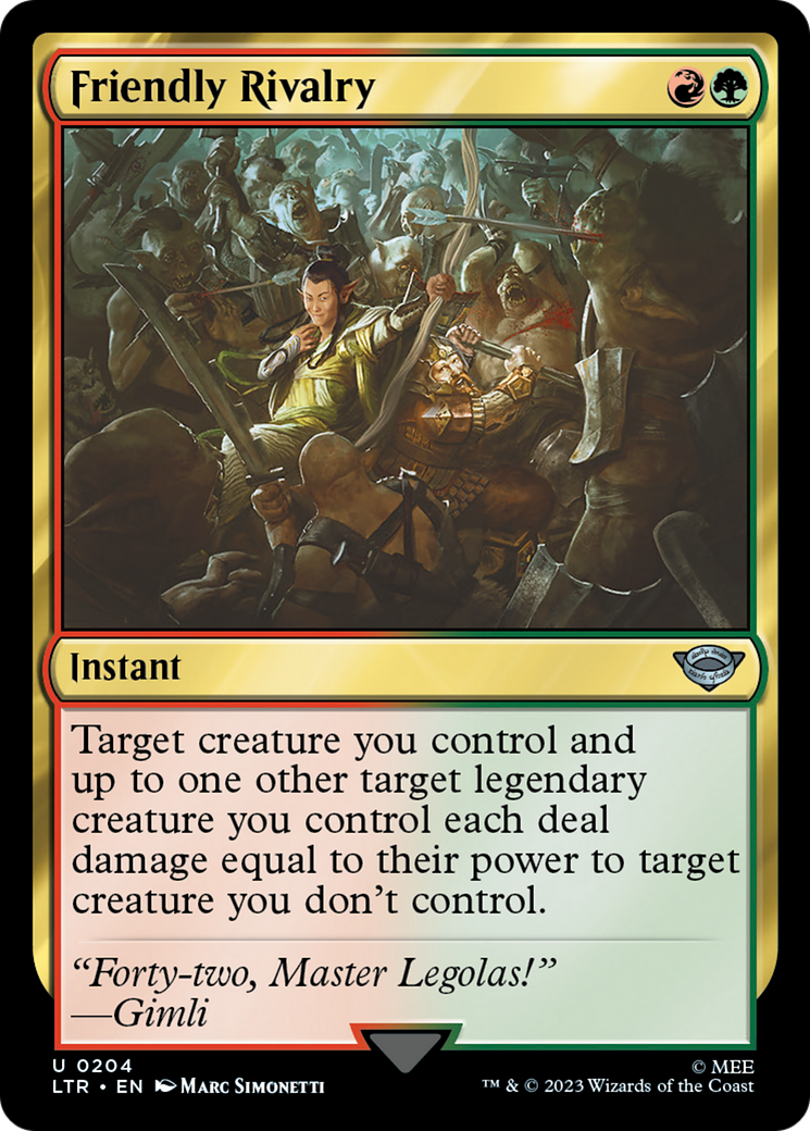 Friendly Rivalry (LTR-204) - The Lord of the Rings: Tales of Middle-earth - Premium MTG Single from Wizards of the Coast - Just $0.08! Shop now at Game Crave Tournament Store