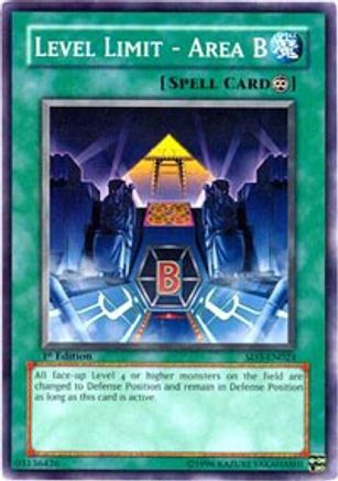 Level Limit - Area B (SD3-EN024) - Structure Deck: Blaze of Destruction 1st Edition - Premium Yugioh Single from Konami - Just $3.10! Shop now at Game Crave Tournament Store