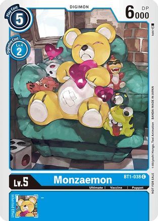 Monzaemon - BT1-038 (Official Tournament Pack Vol.2) (BT1-038) - Release Special Booster - Premium Digimon Single from Bandai - Just $0.27! Shop now at Game Crave Tournament Store