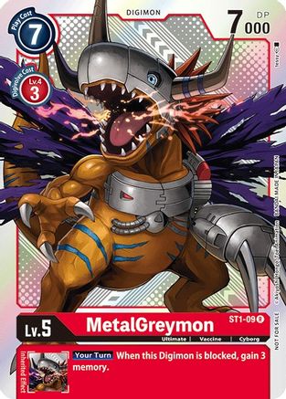 MetalGreymon - ST1-09 (Official Tournament Pack Vol.2) (ST1-09) - Starter Deck 01: Gaia Red Foil - Premium Digimon Single from Bandai - Just $0.08! Shop now at Game Crave Tournament Store