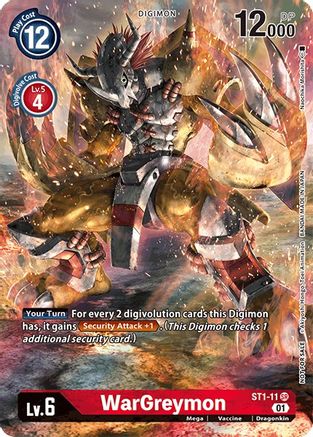 WarGreymon - ST1-11 (Premier TO Event June 2021) (ST1-11) - Starter Deck 01: Gaia Red Foil - Premium Digimon Single from Bandai - Just $142.50! Shop now at Game Crave Tournament Store