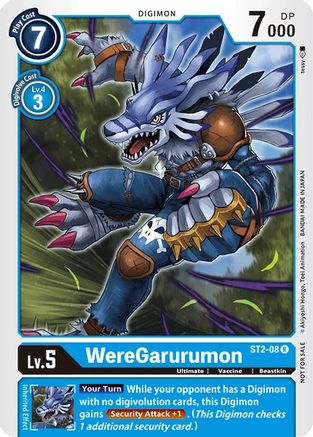 WereGarurumon - ST2-08 (Tamer Party Vol. 2 Promo) (ST2-08) - Starter Deck 02: Cocytus Blue - Premium Digimon Single from Bandai - Just $1.14! Shop now at Game Crave Tournament Store