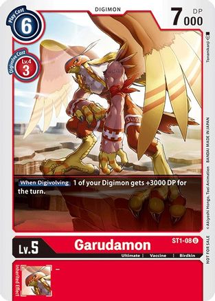 Garudamon - ST1-08 (Tamer Party Vol. 2 Promo) (ST1-08) - Starter Deck 01: Gaia Red - Premium Digimon Single from Bandai - Just $1.08! Shop now at Game Crave Tournament Store