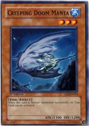 Creeping Doom Manta (SD4-EN014) - Structure Deck: Fury from the Deep 1st Edition - Premium Yugioh Single from Konami - Just $0.25! Shop now at Game Crave Tournament Store