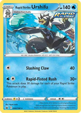 Rapid Strike Urshifu 44/198 - Chilling Reign Holofoil - Premium Pokemon Single from Nintendo - Just $0.50! Shop now at Game Crave Tournament Store