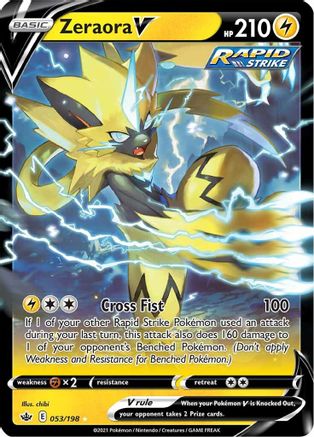 Zeraora V 53/198 - Chilling Reign Holofoil - Premium Pokemon Single from Nintendo - Just $0.51! Shop now at Game Crave Tournament Store