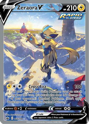 Zeraora V 166/198 - Chilling Reign Holofoil - Premium Pokemon Single from Nintendo - Just $38.99! Shop now at Game Crave Tournament Store