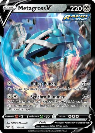 Metagross V 112/198 - Chilling Reign Holofoil - Premium Pokemon Single from Nintendo - Just $0.59! Shop now at Game Crave Tournament Store