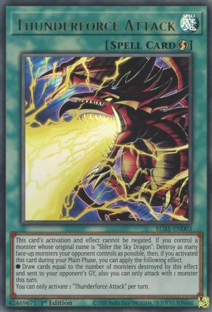 Thunderforce Attack (EGS1-EN003) - Egyptian God Deck: Slifer the Sky Dragon Unlimited - Premium Yugioh Single from Konami - Just $0.25! Shop now at Game Crave Tournament Store