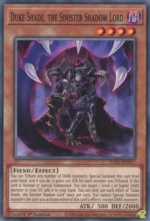 Duke Shade, the Sinister Shadow Lord (EGS1-EN017) - Egyptian God Deck: Slifer the Sky Dragon Unlimited - Premium Yugioh Single from Konami - Just $0.26! Shop now at Game Crave Tournament Store