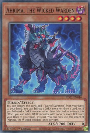 Ahrima, the Wicked Warden (EGS1-EN016) - Egyptian God Deck: Slifer the Sky Dragon 1st Edition - Premium Yugioh Single from Konami - Just $0.25! Shop now at Game Crave Tournament Store