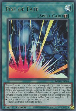 Fist of Fate (EGO1-EN003) - Egyptian God Deck: Obelisk the Tormentor Unlimited - Premium Yugioh Single from Konami - Just $0.26! Shop now at Game Crave Tournament Store