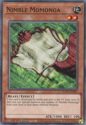 Nimble Momonga (EGO1-EN007) - Egyptian God Deck: Obelisk the Tormentor Unlimited - Premium Yugioh Single from Konami - Just $0.08! Shop now at Game Crave Tournament Store