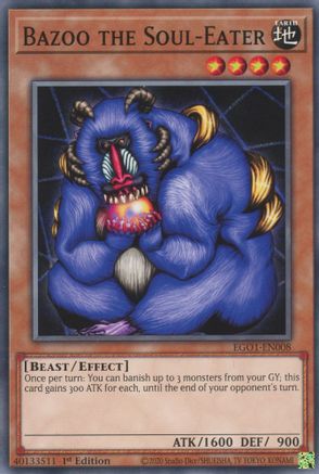 Bazoo the Soul-Eater (EGO1-EN008) - Egyptian God Deck: Obelisk the Tormentor 1st Edition - Premium Yugioh Single from Konami - Just $0.25! Shop now at Game Crave Tournament Store
