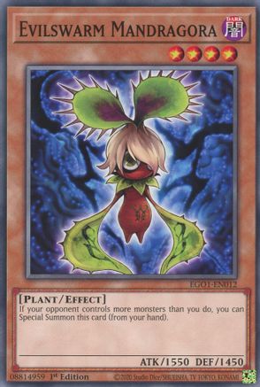 Evilswarm Mandragora (EGO1-EN012) - Egyptian God Deck: Obelisk the Tormentor Unlimited - Premium Yugioh Single from Konami - Just $0.25! Shop now at Game Crave Tournament Store