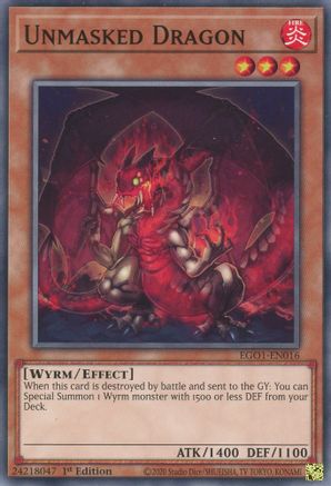Unmasked Dragon (EGO1-EN016) - Egyptian God Deck: Obelisk the Tormentor Unlimited - Premium Yugioh Single from Konami - Just $0.25! Shop now at Game Crave Tournament Store