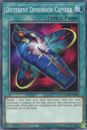 Different Dimension Capsule (EGO1-EN025) - Egyptian God Deck: Obelisk the Tormentor Unlimited - Premium Yugioh Single from Konami - Just $0.25! Shop now at Game Crave Tournament Store