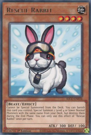 Rescue Rabbit (KICO-EN034) - King's Court 1st Edition - Premium Yugioh Single from Konami - Just $0.25! Shop now at Game Crave Tournament Store